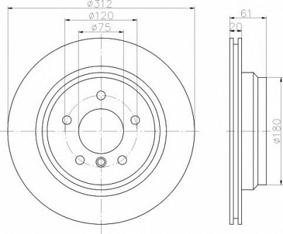 HELLA PAGID 8dd355106791 -  Тормозной диск